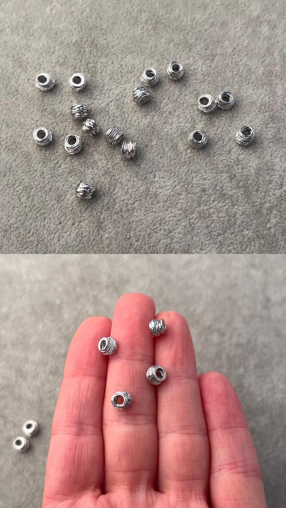 Бусины родий 6 х 5 мм