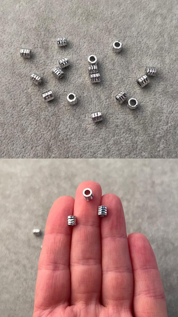 Бусины родий 5 х 5 мм