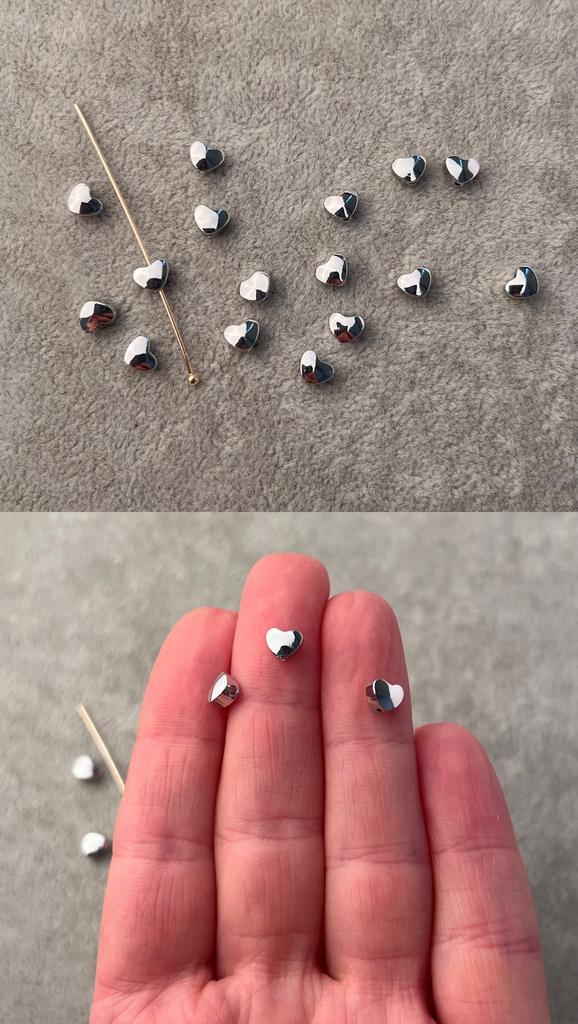 Бусины родий 6 х 4 мм