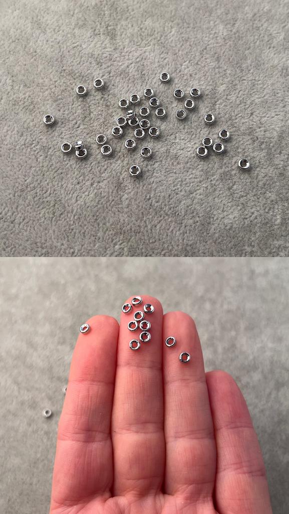 Бусины родий 3.8 х 2 мм