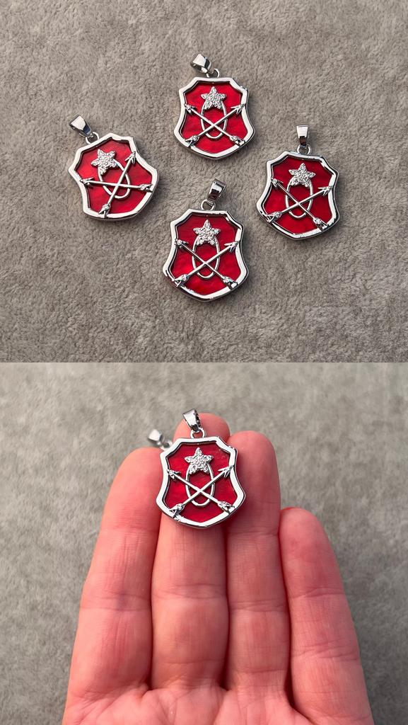 Подвеска родий с фианитами 21 х 25 мм