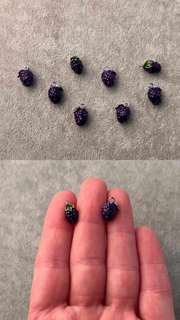 Подвеска родий с эмалью 7 х 12 мм