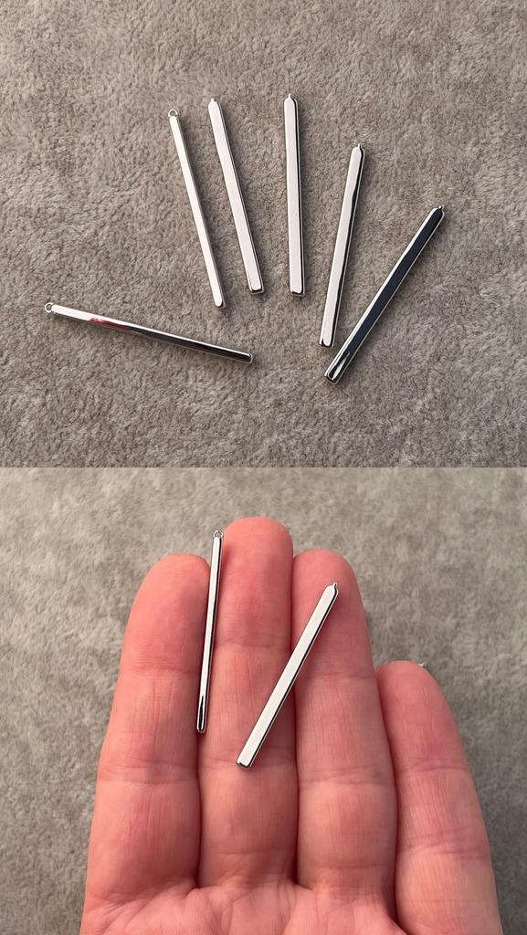 Подвеска родий 36 х 2,5 мм