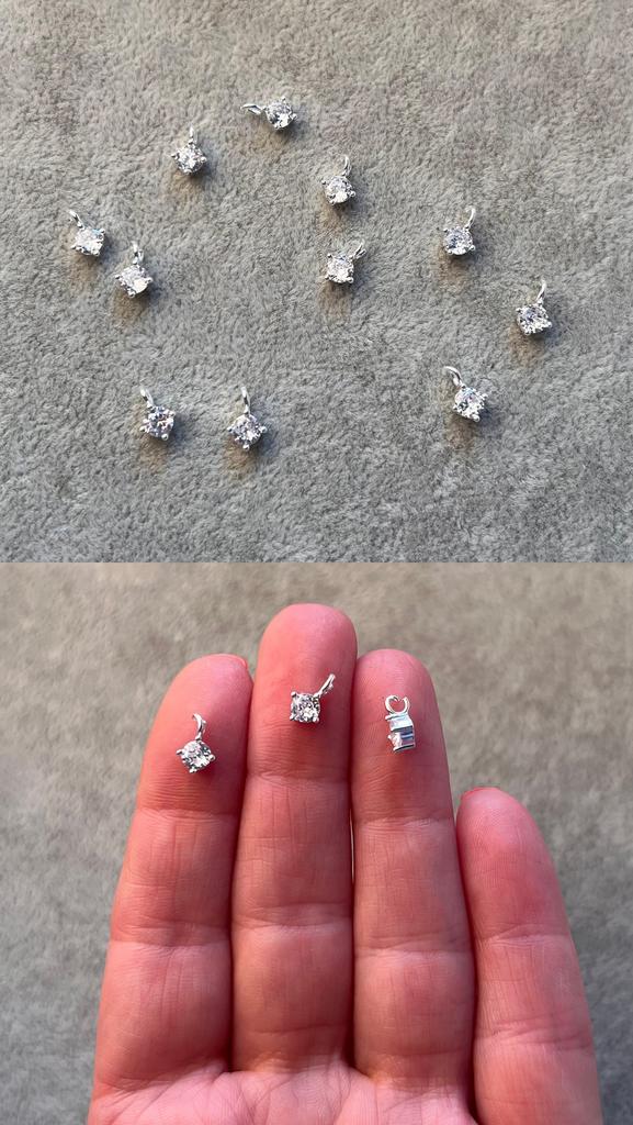 Подвеска циркон серебро 925 пр 5 мм