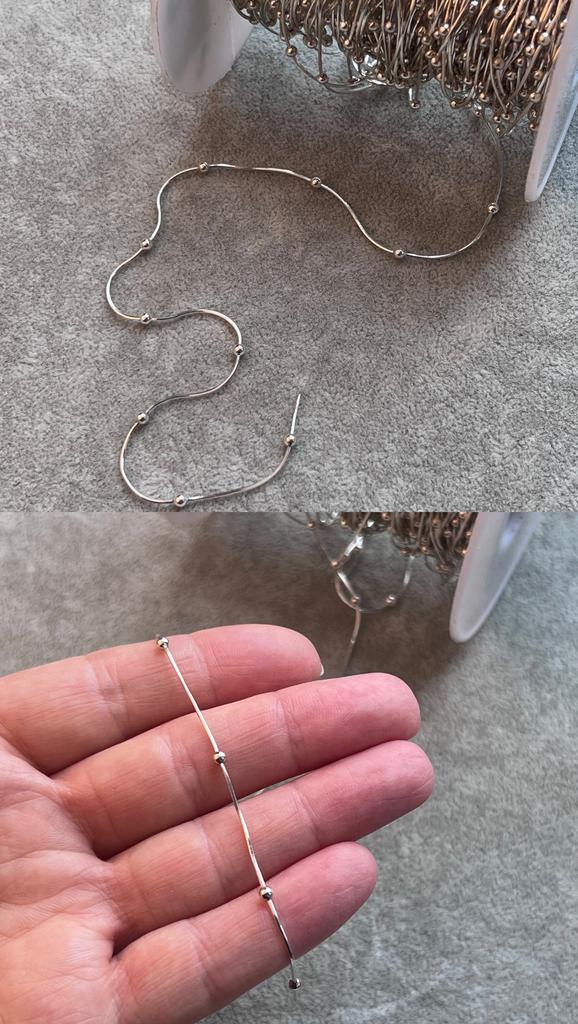 Цепь серебро 925 пр 0,7 мм/ шарик 2,5 мм