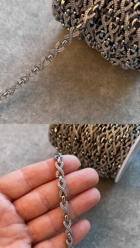 Цепь родий 11 х 6 мм