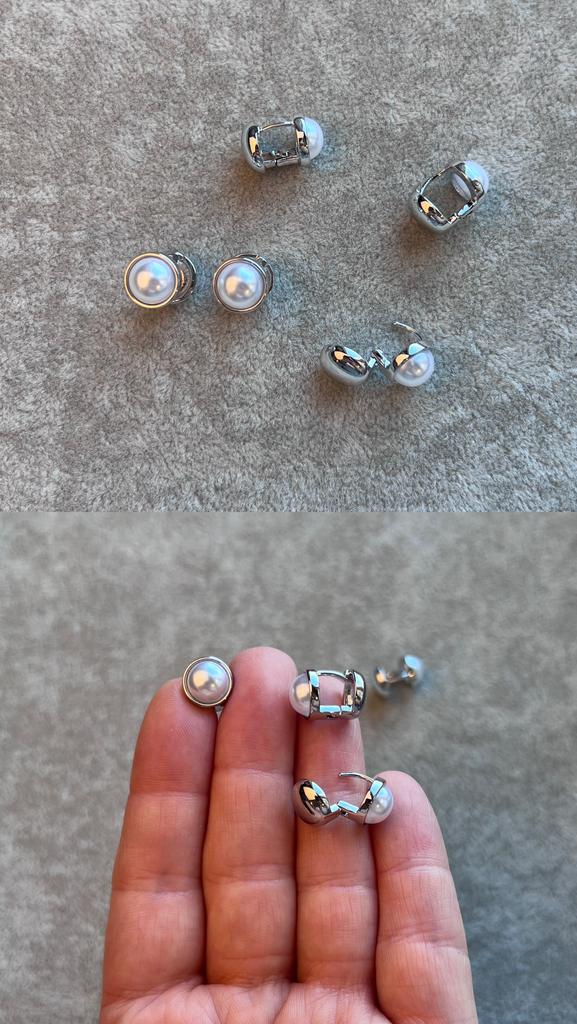 Серьги с родиевым покрытием 9.5 мм