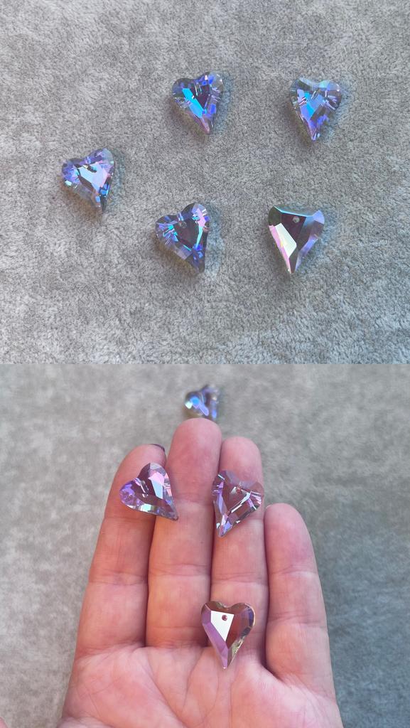 Кристалл сердце из стекла 17 х 14 мм