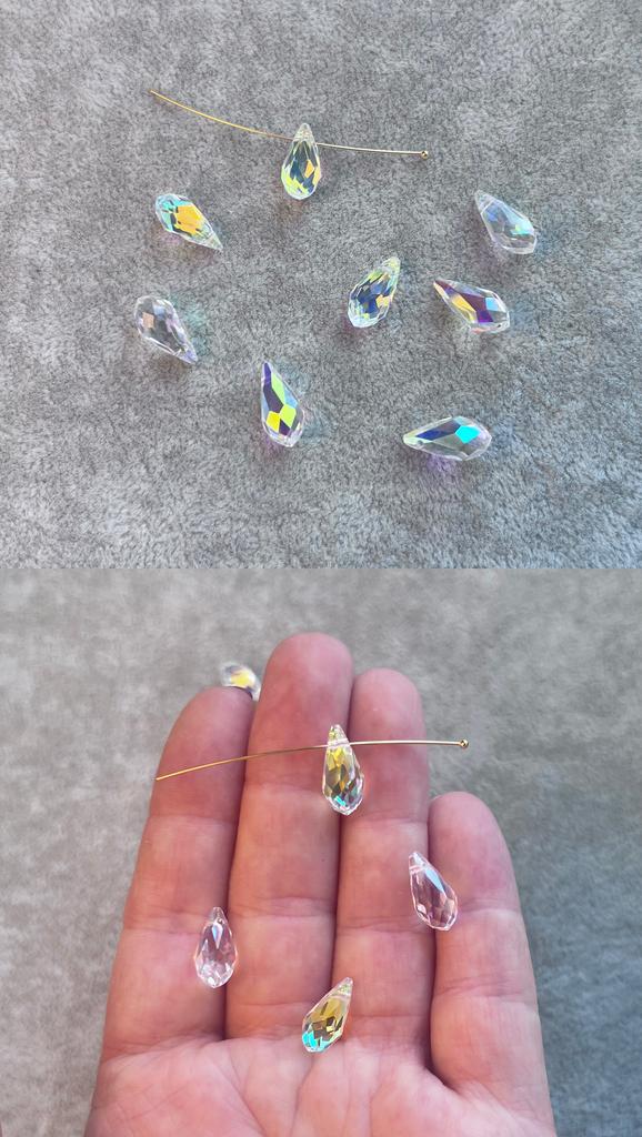 Подвеска - Бриолет из стекла АВ 13 х 6,5 мм