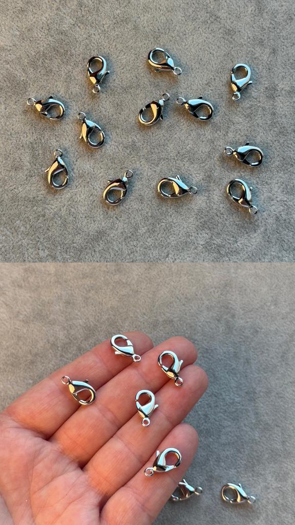 Карабин с родиевым покрытием 15 мм