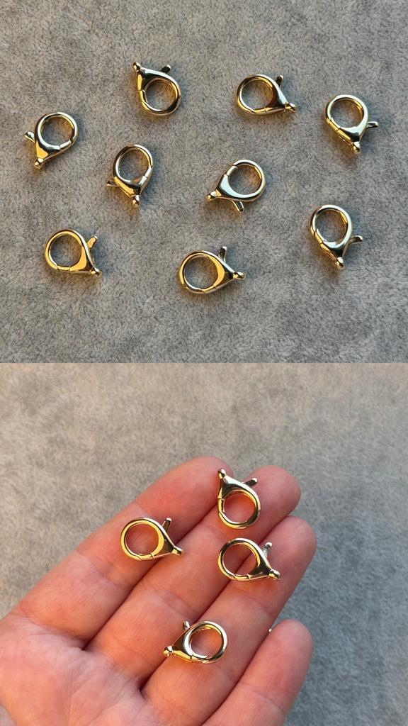 Карабин с позолотой 17 мм