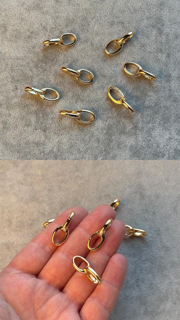 Карабин с позолотой 24 х 10 мм