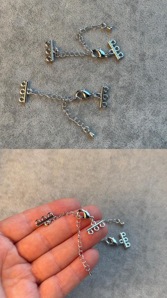 Карабин 12 мм с коннекторами и цепочкой родий