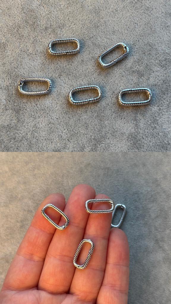 Карабин родий 18 х 9 мм