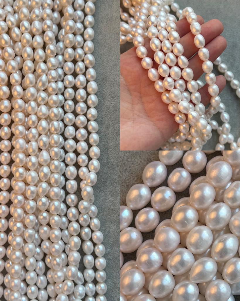 Жемчуг речной овал  9-10 х 8.5 мм