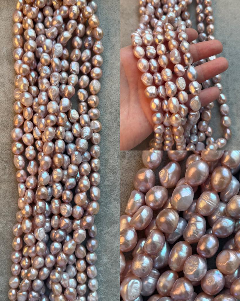 Жемчуг речной розовый 9-10 х 11-12 мм