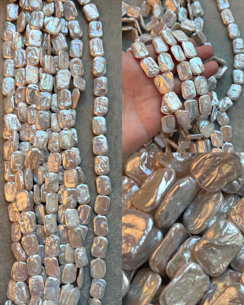 Жемчуг речной 17-18 х 13 мм ( 22 шт )