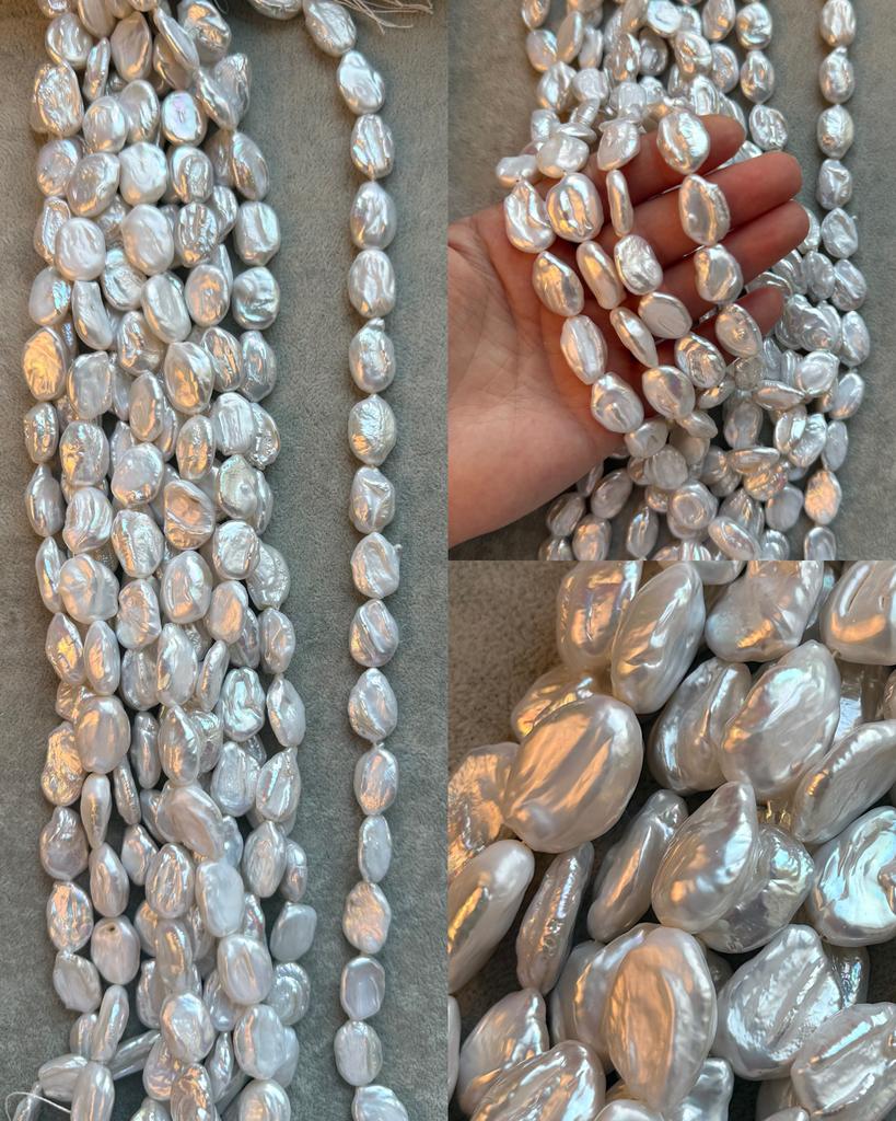 Жемчуг речной 17-18 х 13 мм ( 21 шт)