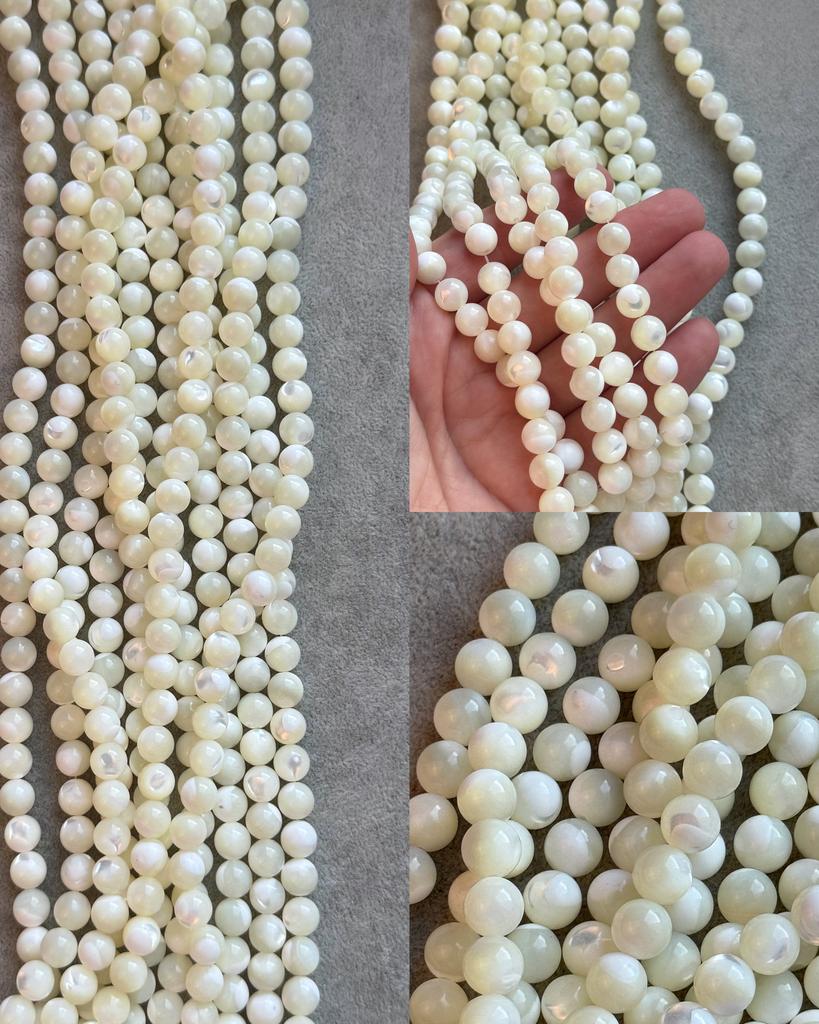 Перламутр натуральный молочный элит 8 мм