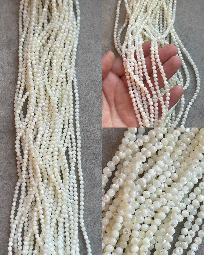 Перламутр натуральный молочный элит 4 мм