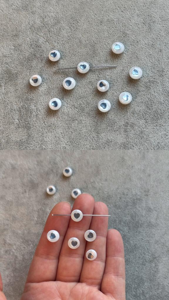 Бусина из перламутра "сердце" 8 мм