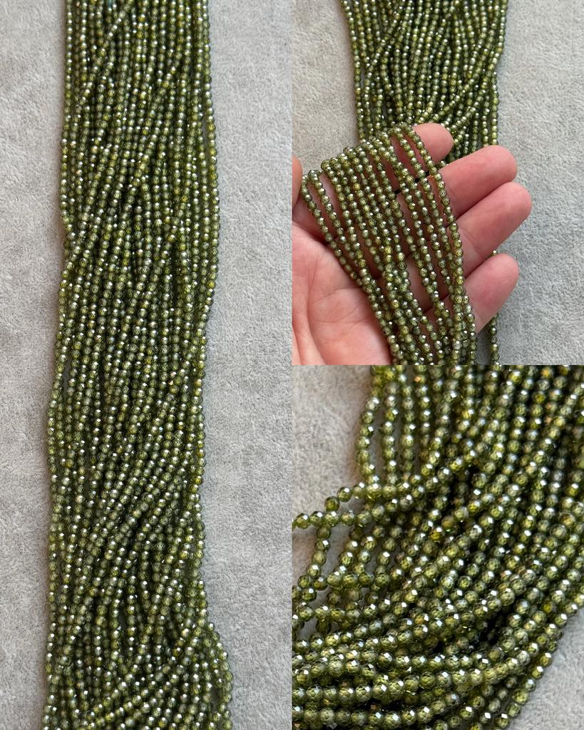 Цирконы оливковые 2 мм