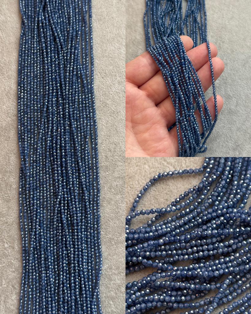 Цирконы темно-синие 2 мм