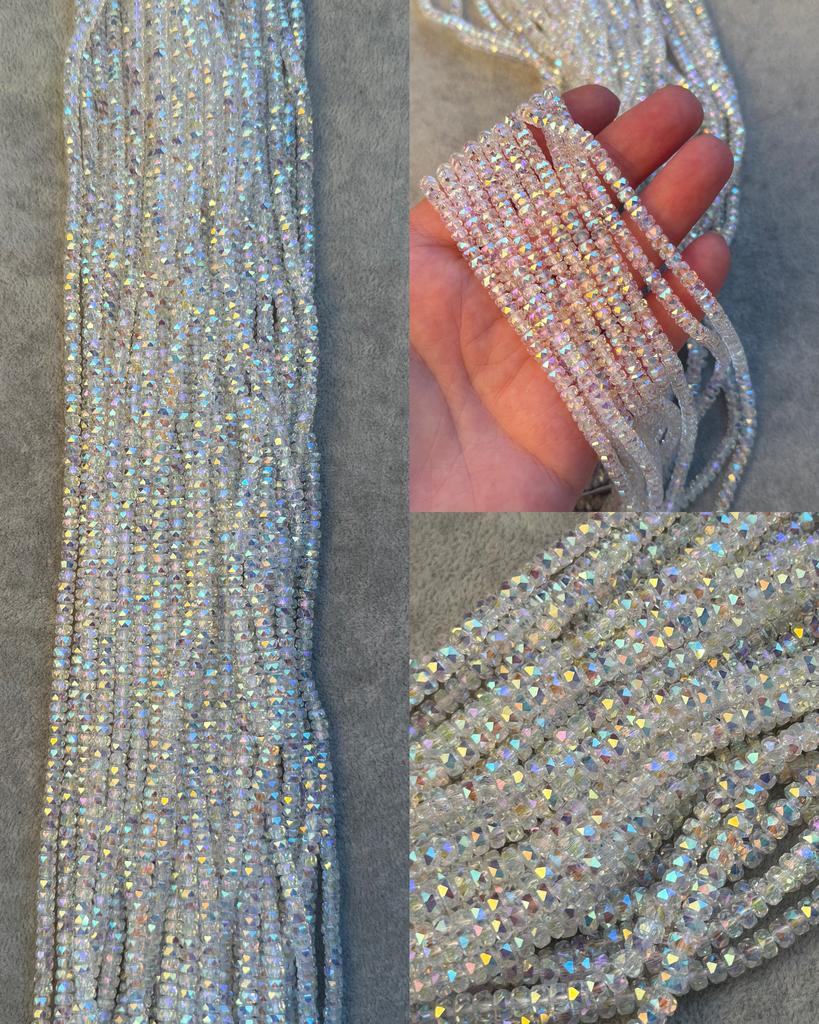 Хрусталь высокого качества в огранке прозрачный АВ 4 х 2.5 мм 37 см