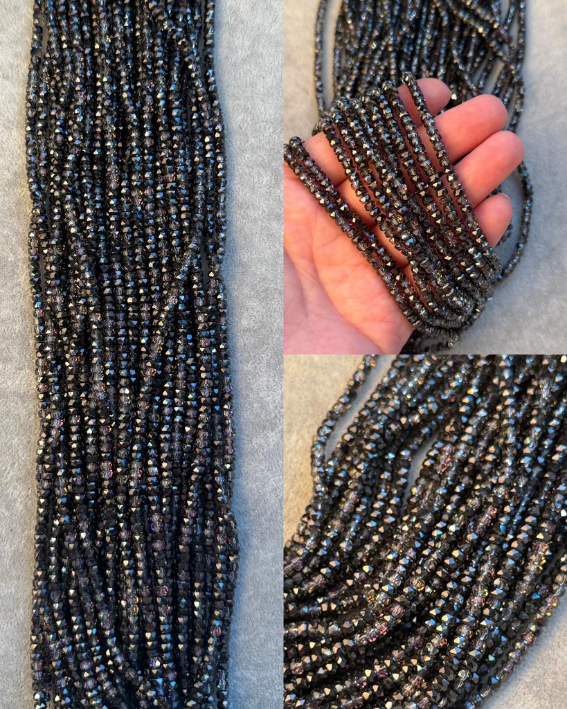 Хрусталь высокого качества в огранке графит 4 х 2.5 мм 37 см