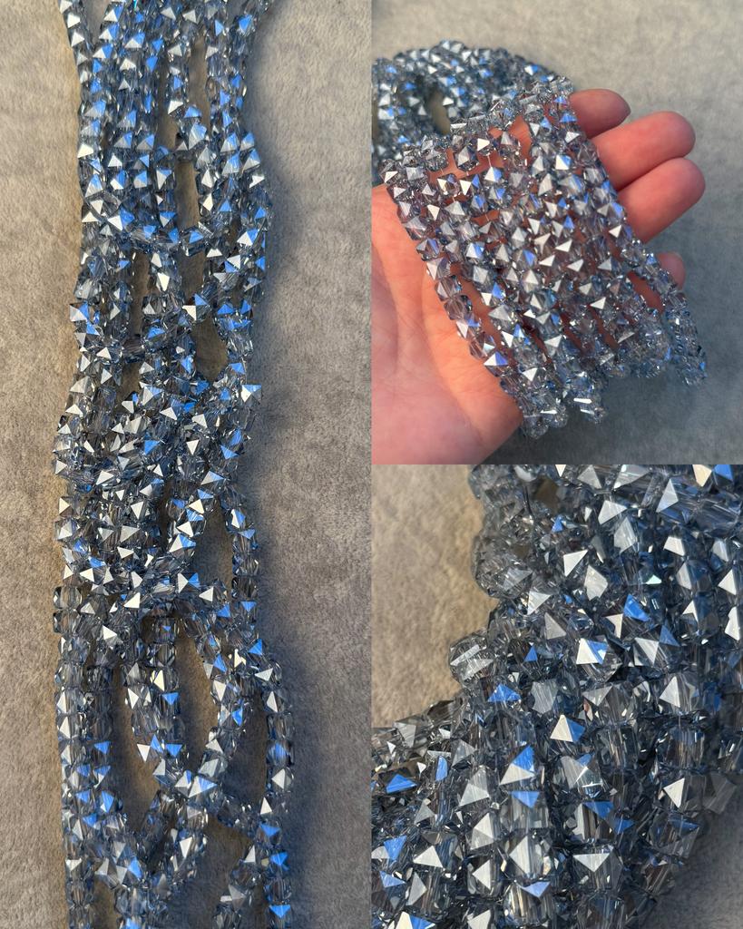 Хрусталь высокого качества голубой 6 мм 40 см