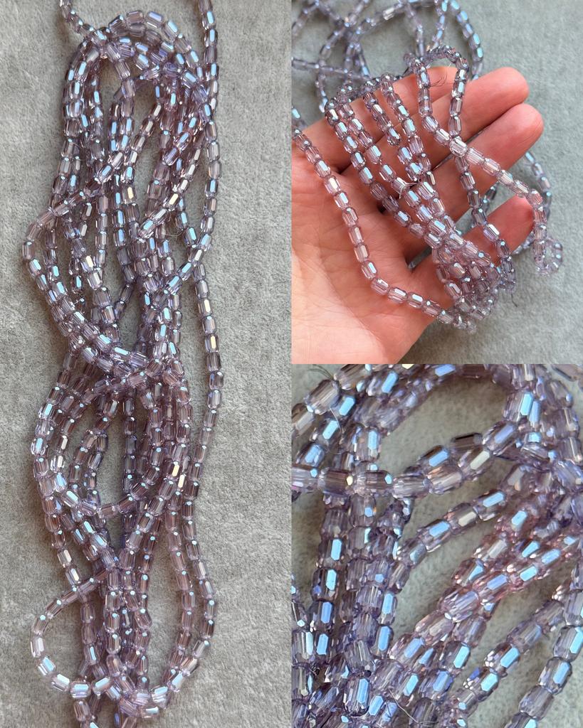 Хрусталь хорошего качества сиреневый 6 х 4 мм 46 см