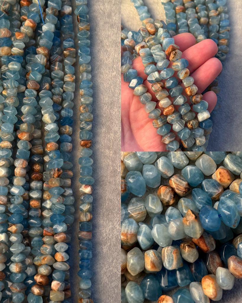 Лемурийский акватин (голубой кальцит) 10 - 9 х 7 мм