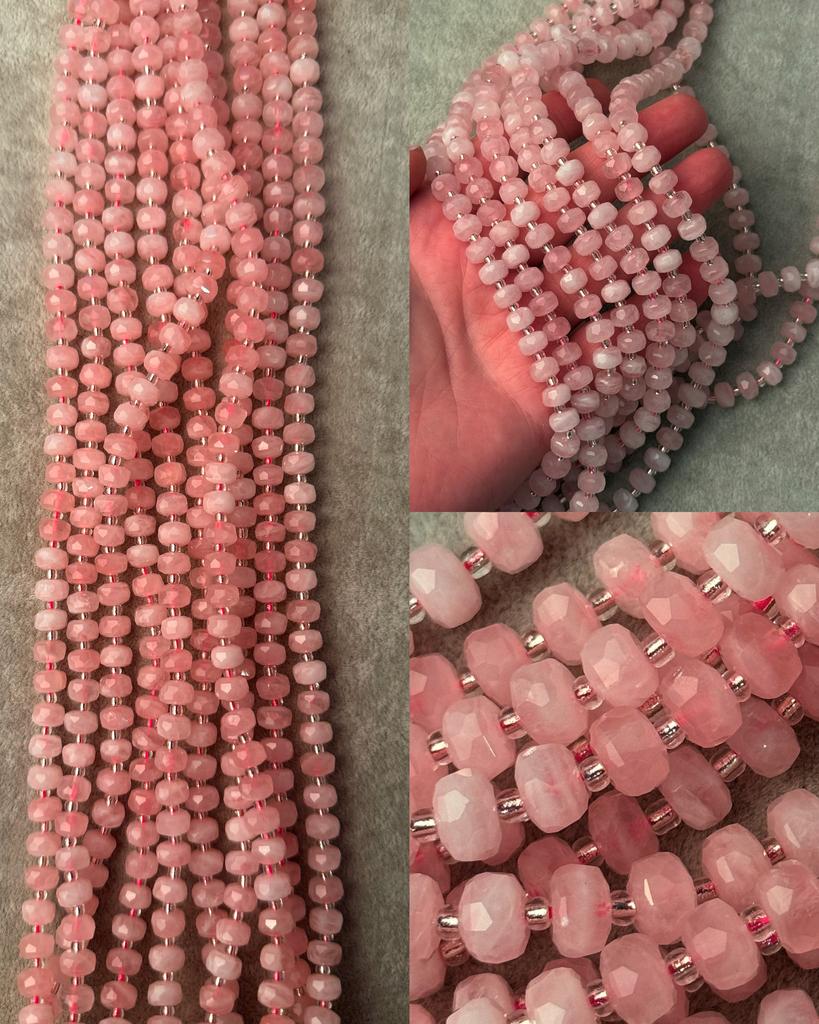 Африканский розовый кварц 8 х 6 мм