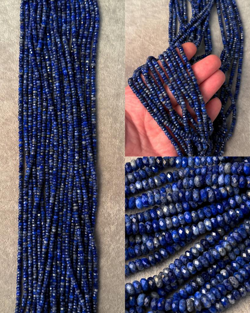 Лазурит отличного качества  в огранке 4 х 2 мм