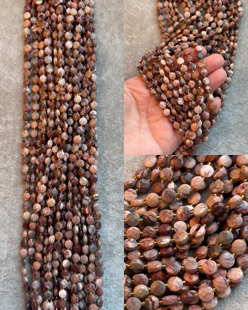 Яшма розовая  граненая 6.5 х 4 мм