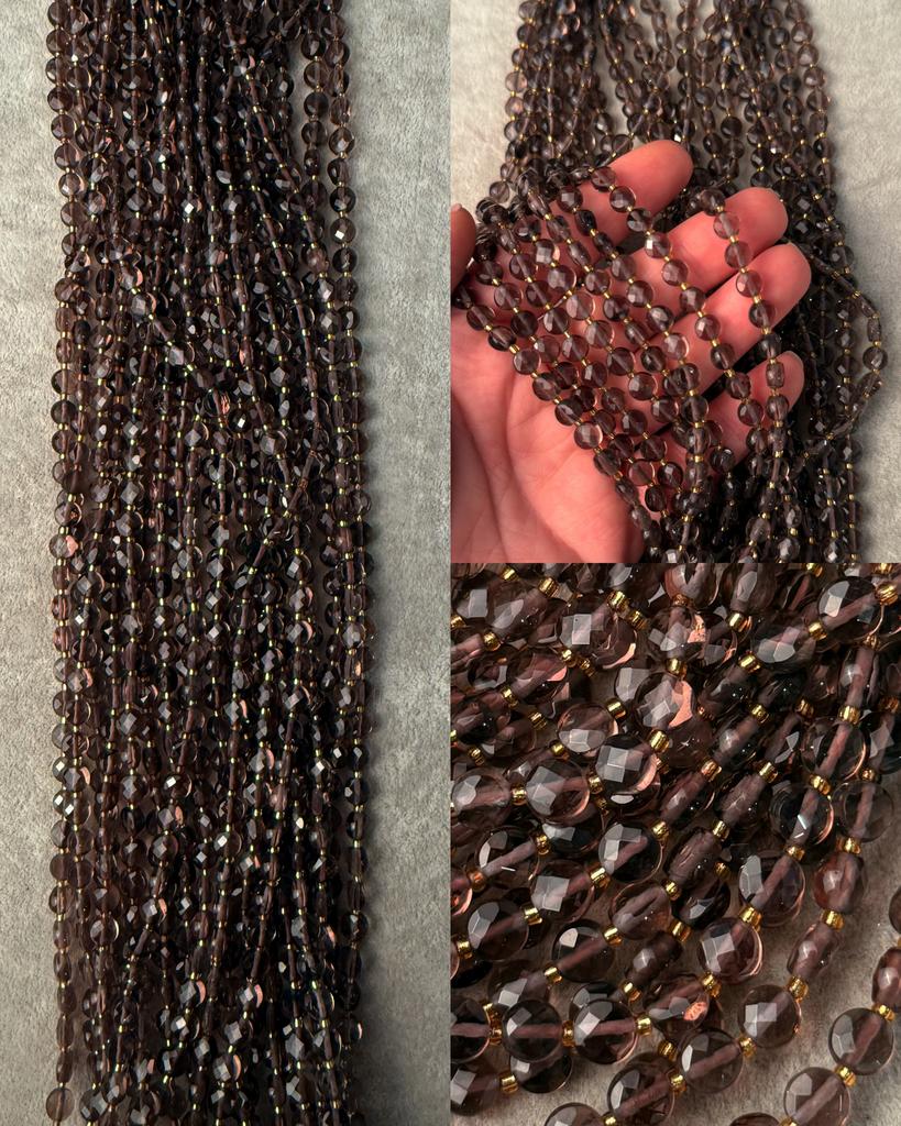 Дымчатый агат граненый  6 х 4 мм