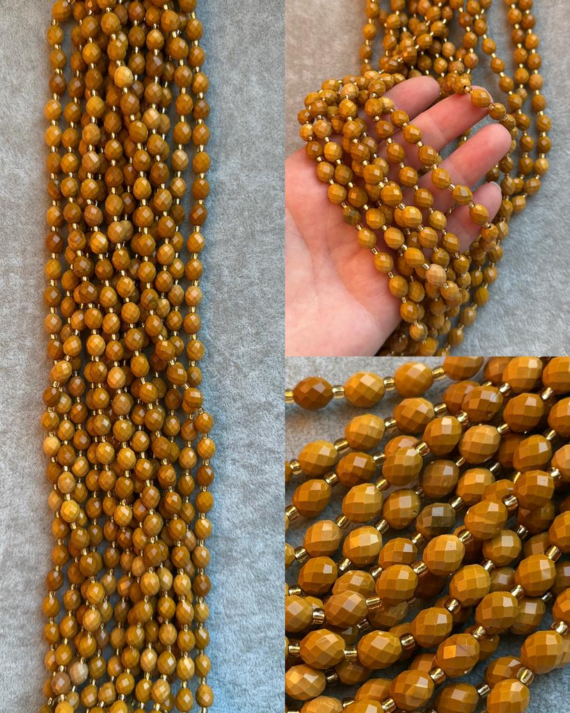 Яшма Мукаит  отборная желтая 8 х 6.5 мм