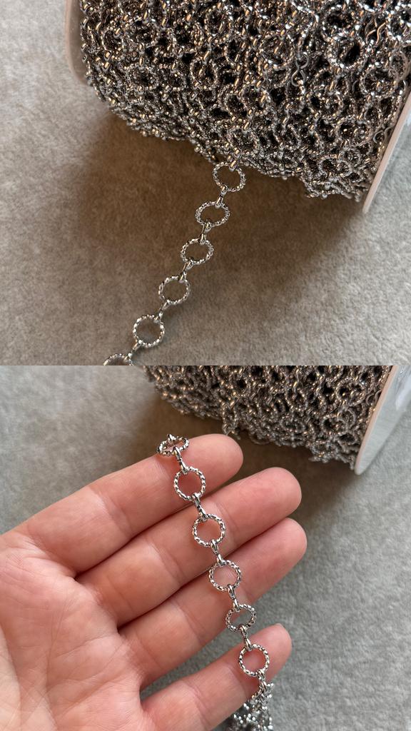 Цепь родий  8 х 3.5 мм