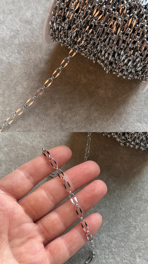 Цепь с родиевым покрытием 9.5 х 4 мм