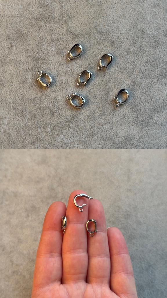 Бэйл с застежкой  родий 12 х 8 мм