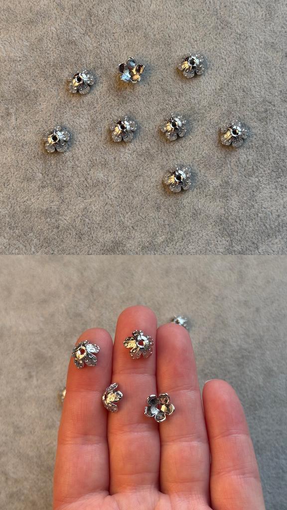 Шляпки родий 10 х 4 мм