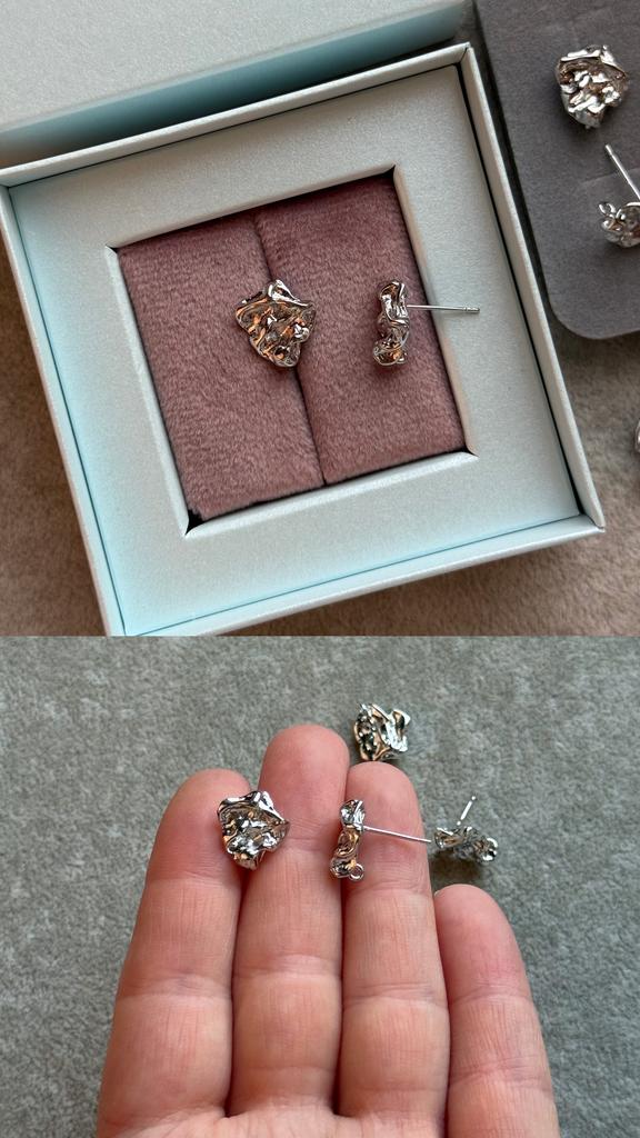 Пусеты родий 13 х 12 мм