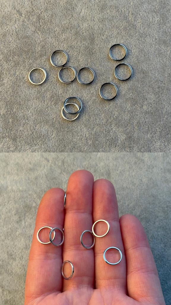 Кольцо родий 9.8 х 1 мм