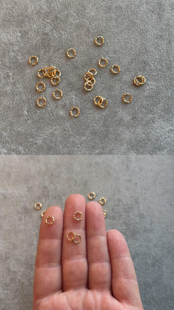 Кольцо соединительное с позолотой рифленое 6 х 1 мм