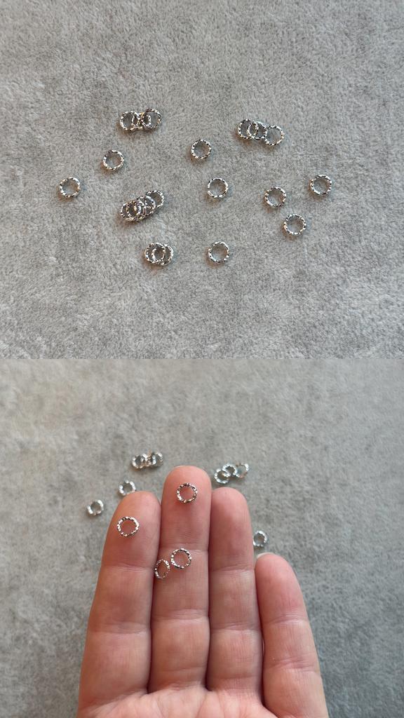 Кольцо соединительное родий рифленое 6 х 1 мм