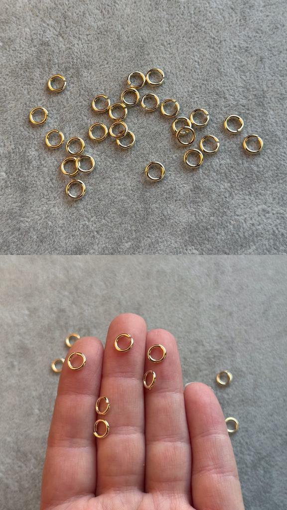 Кольцо соединительное с позолотой 7 х 1.2 мм