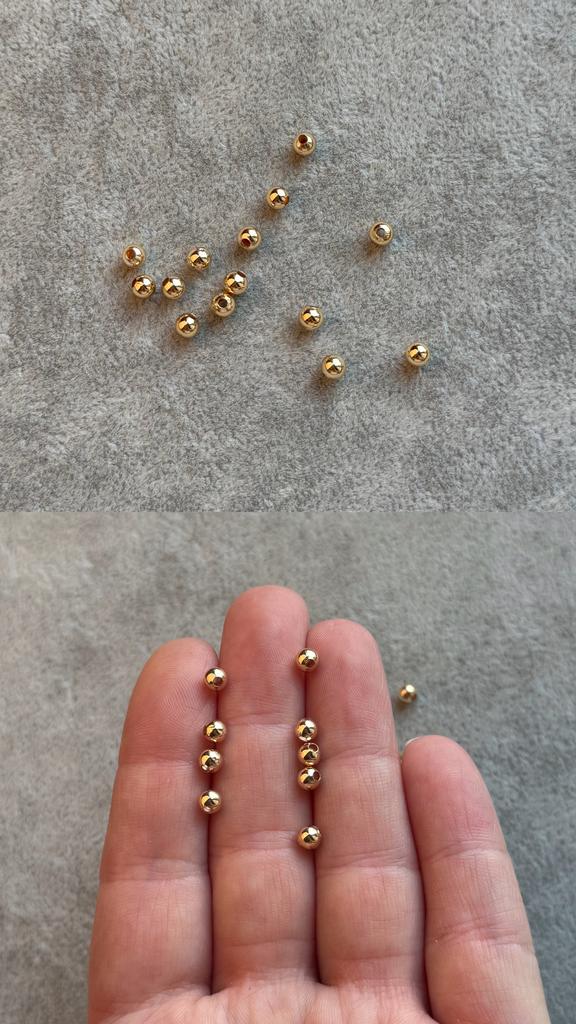 Бусины с позолотой полые 4 мм