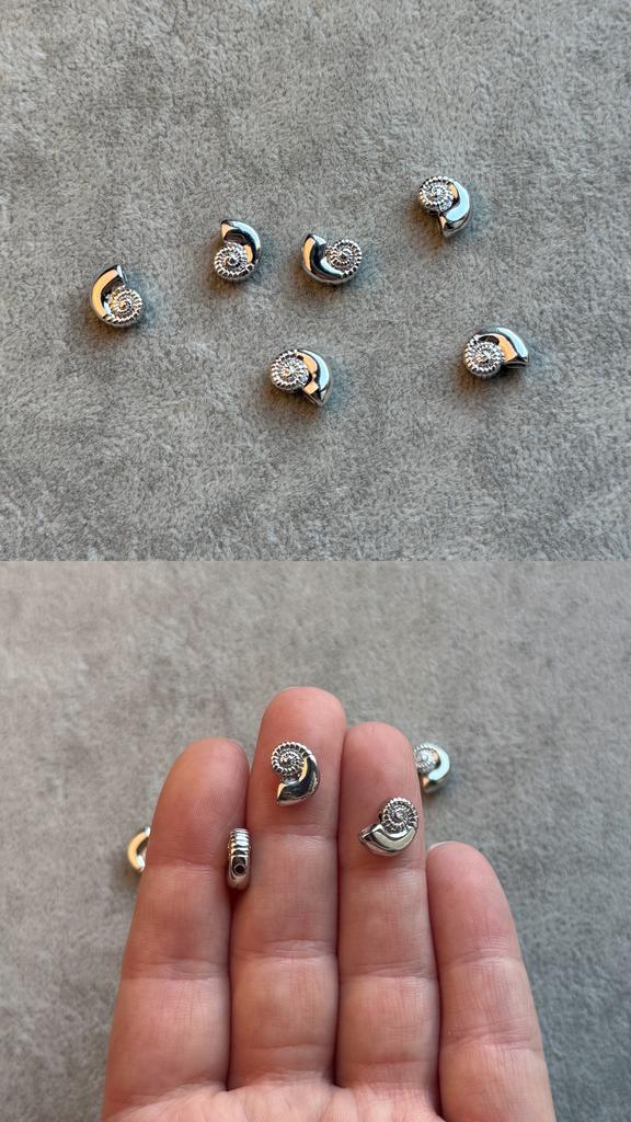 Бусина сквозная родий 10 х 8 х 4 мм