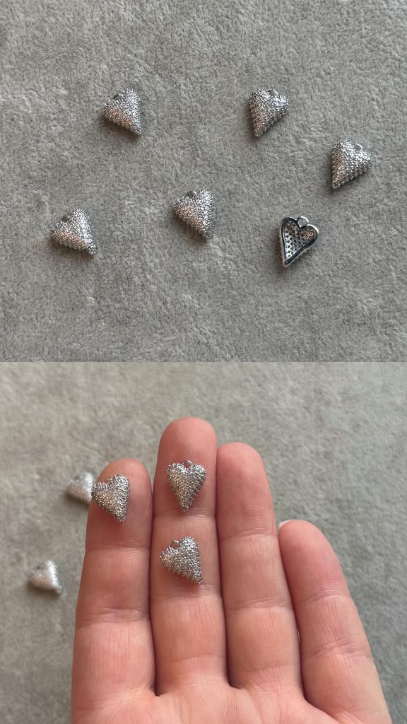 Подвеска родий с фианитами 12 х 10 мм