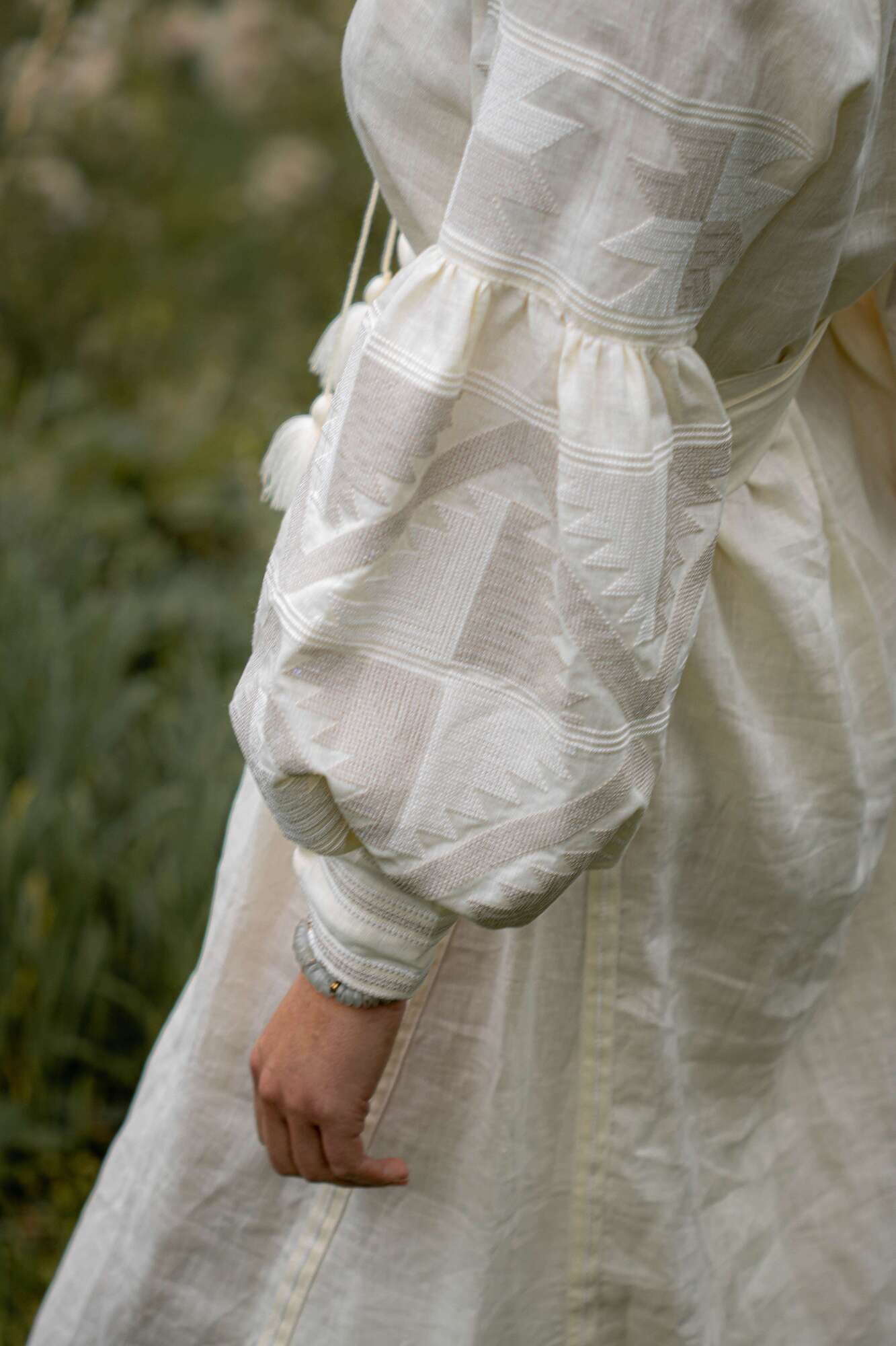 EMBROIDERED LINEN DRESS MAXI AIDA